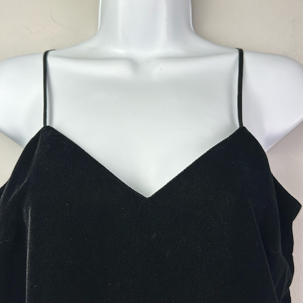 NEW J. Crew Black Velvet Peplum Cami Tank Top Size 2 Layer Lined Soft Dressy - Picture 4 of 16